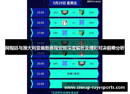 阿根廷与澳大利亚最新赛程安排深度解析及精彩对决前瞻分析